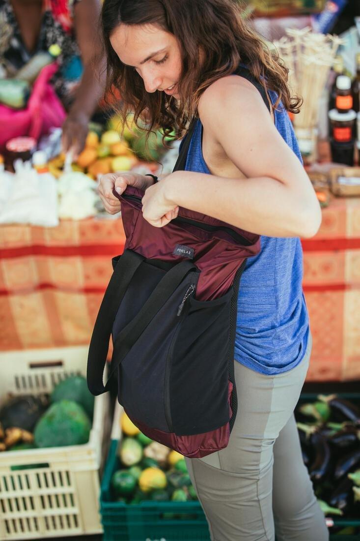 BLACK 2in1 tote bag 15L - Travel, No Color, large image number 3