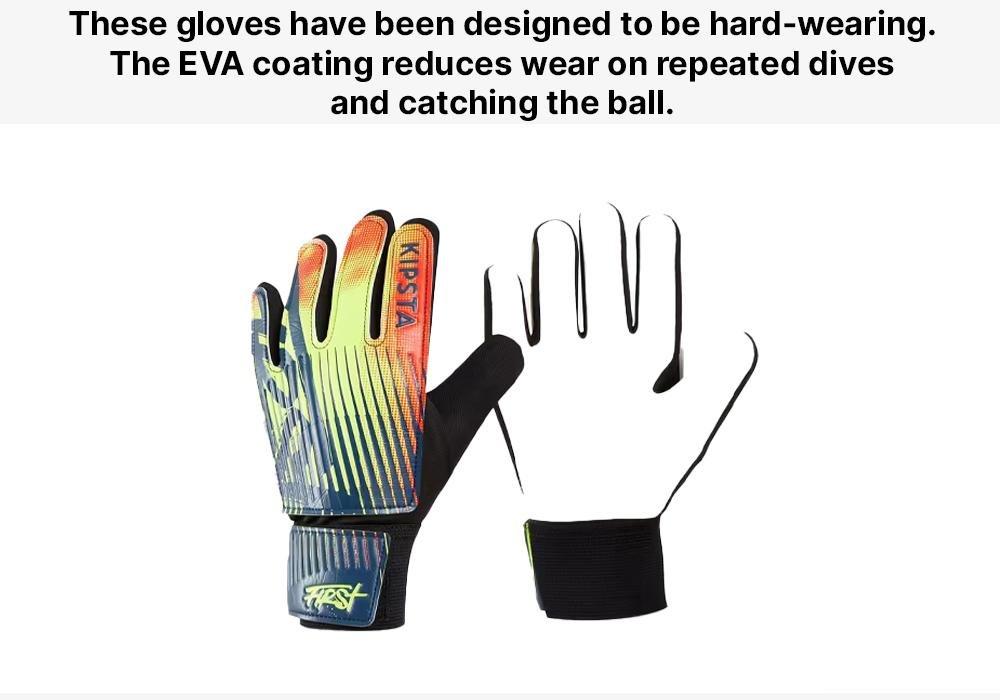 Kids Football Goalkeeper Gloves First, Black, , large image number 14