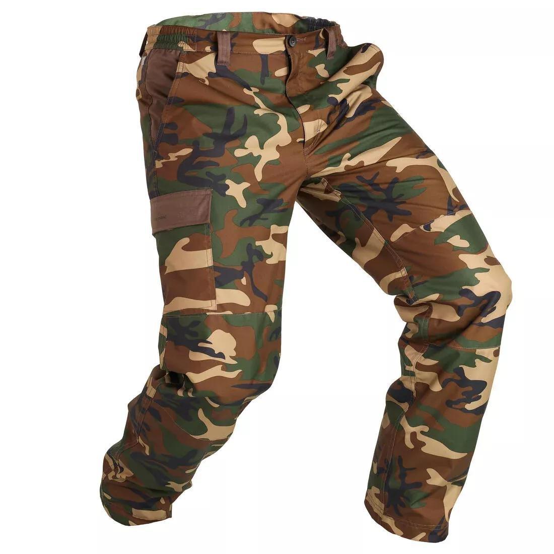 KHAKI WARM WATERPROOF HUNTING TROUSERS 100 - CAMO, 5401_000, large image number 1