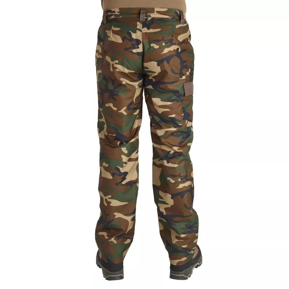 KHAKI WARM WATERPROOF HUNTING TROUSERS 100 - CAMO, 5401_000, large image number 4