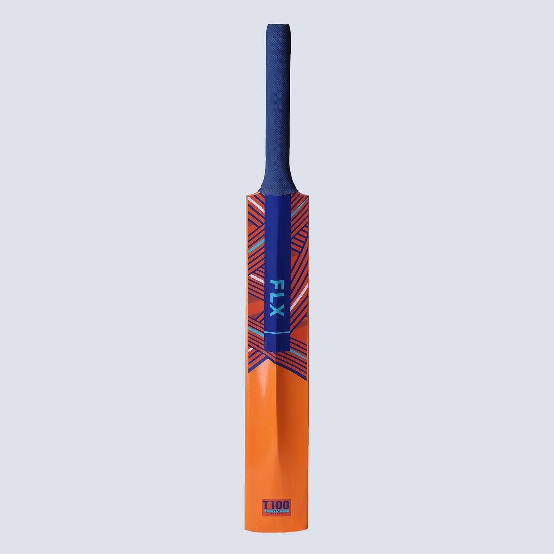 FLX - T100 Easy Kids Tennis Ball Cricket Bat, Deep Orange