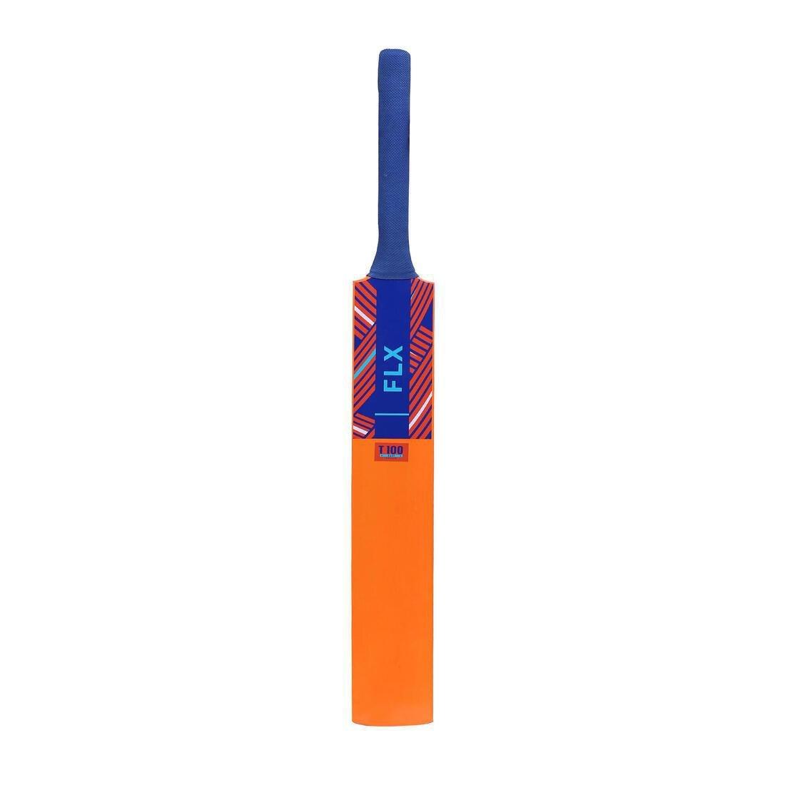 FLX - T100 Easy Kids Tennis Ball Cricket Bat, Deep Orange