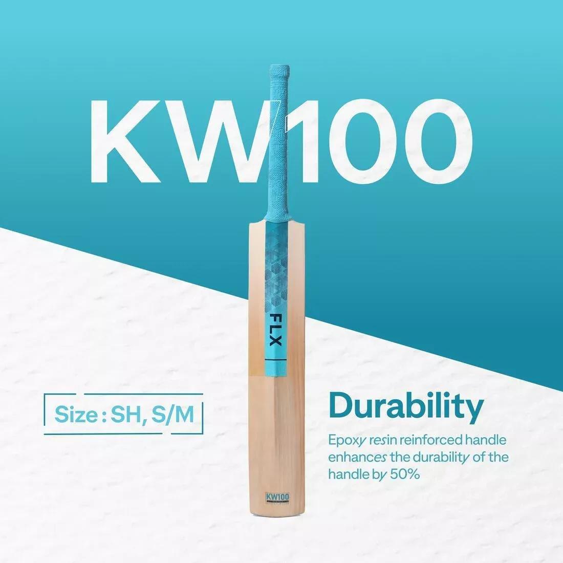 SH Adult Kashmir WillowCricket Bat Kw100 Drb, Teal Green, , large image number 8