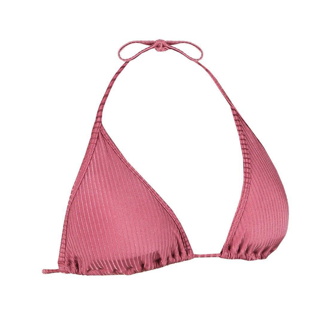OLD PINK WOMEN'S SLIDING TRIANGLE BIKINI SWIMSUIT TOP MAE - Ribbed, No Color, large image number 2