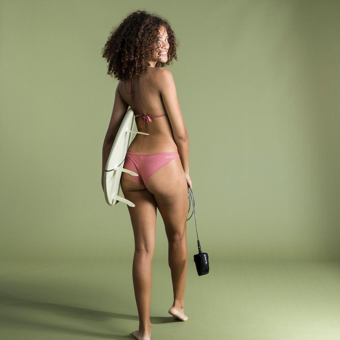 OLD PINK WOMEN'S SLIDING TRIANGLE BIKINI SWIMSUIT TOP MAE - Ribbed, No Color, large image number 6