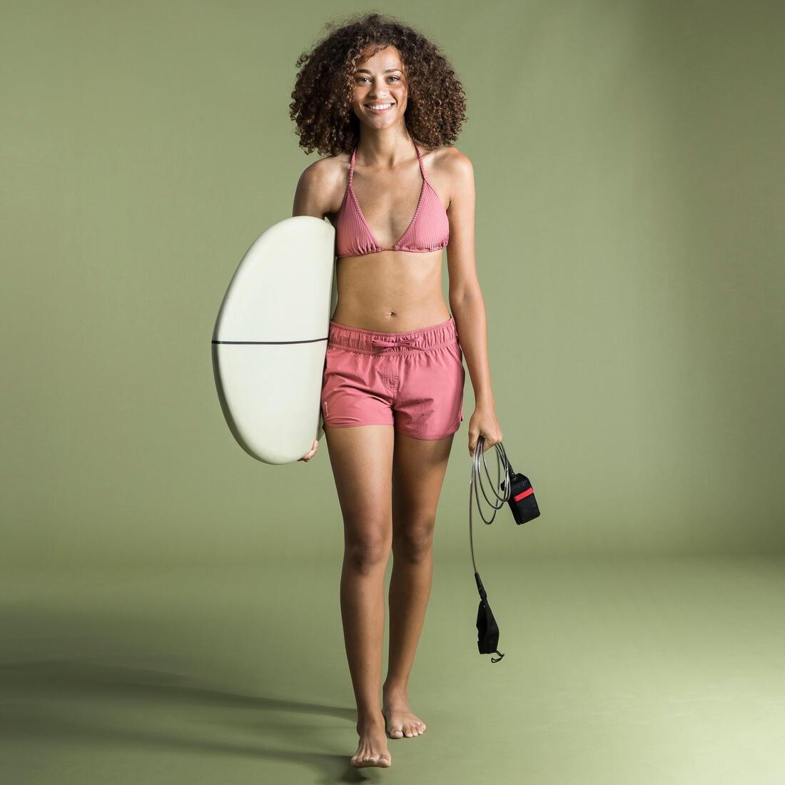 OLD PINK WOMEN'S SLIDING TRIANGLE BIKINI SWIMSUIT TOP MAE - Ribbed, No Color, large image number 8