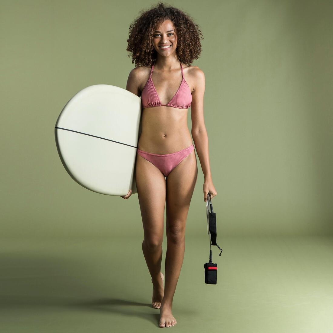OLD PINK WOMEN'S SLIDING TRIANGLE BIKINI SWIMSUIT TOP MAE - Ribbed, No Color, large image number 9