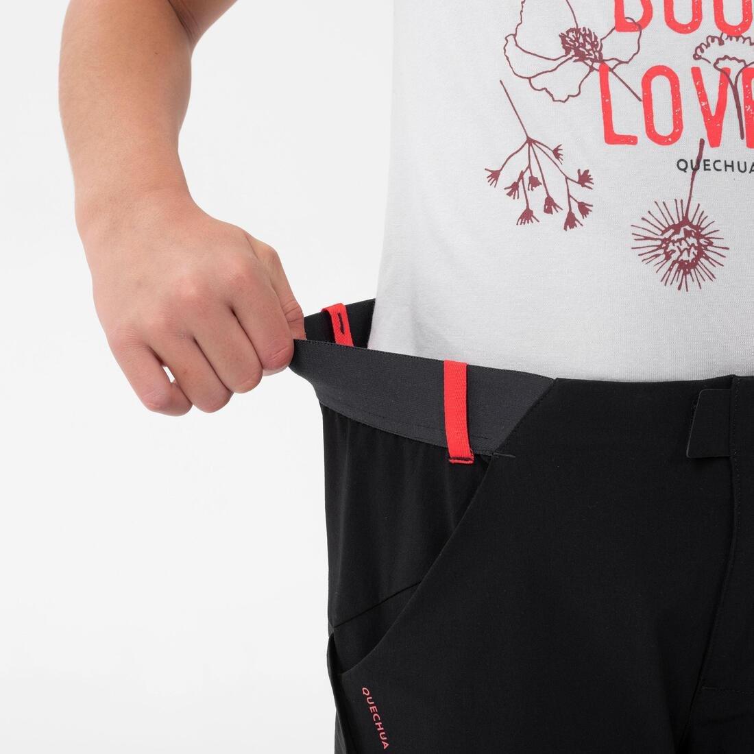 Kids Unisex Modular Hiking Trousers - MH500 ONEZIP Aged 7-15, Black, No Color, large image number 6