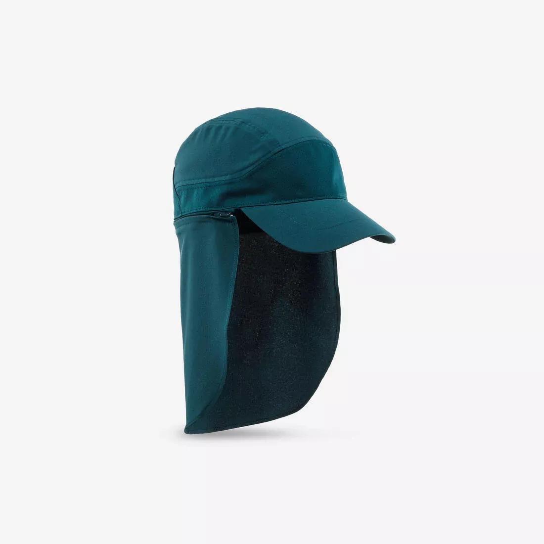 TEAL BLUE Long-neck hiking cap, 7-15 years, MH900 - Blue, No Color, medium