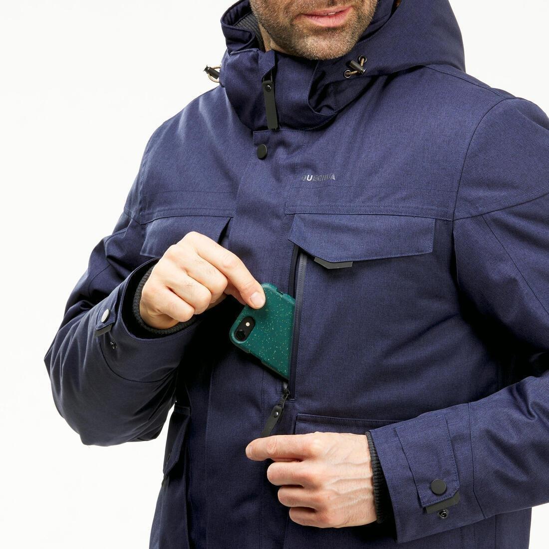 Men Waterproof Winter Hiking Jacket - Sh100 X-Warm -10C, Blue, , large image number 5