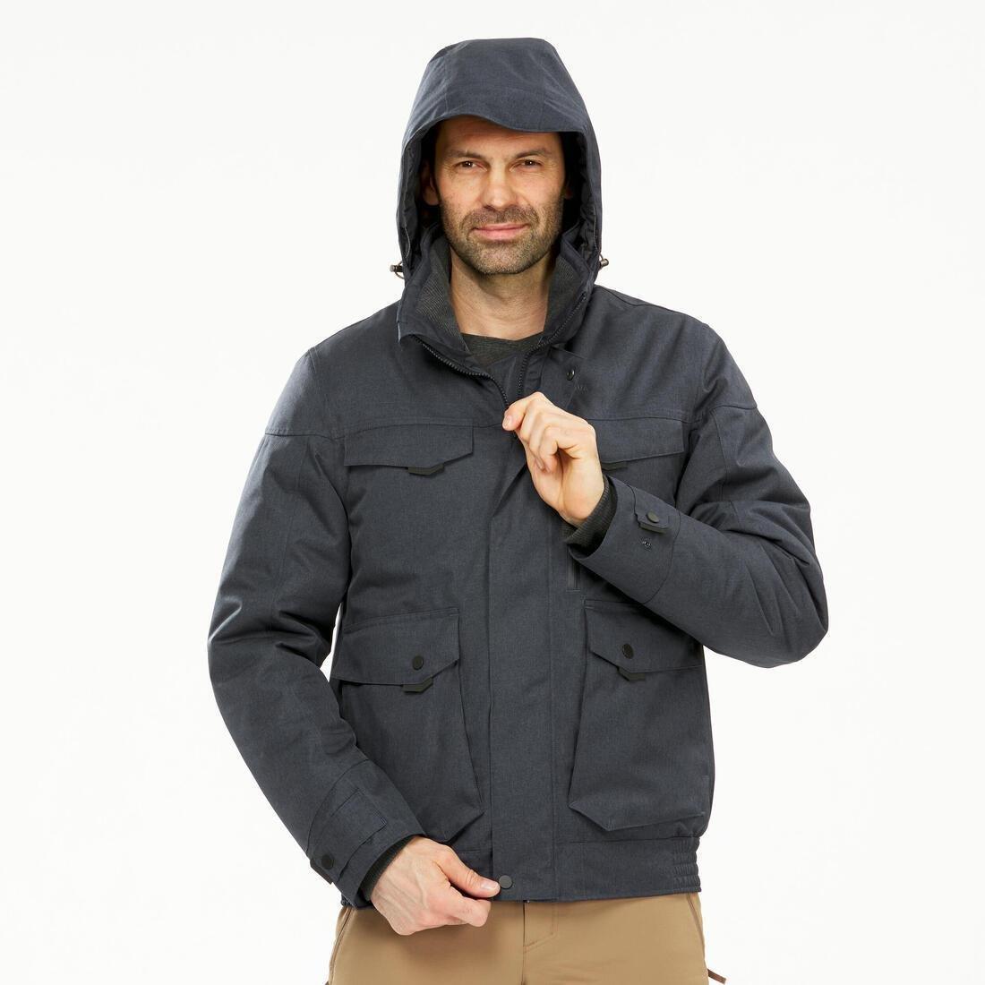 Men Waterproof Winter Hiking Jacket Sh100 X-Warm, Black, , large image number 0