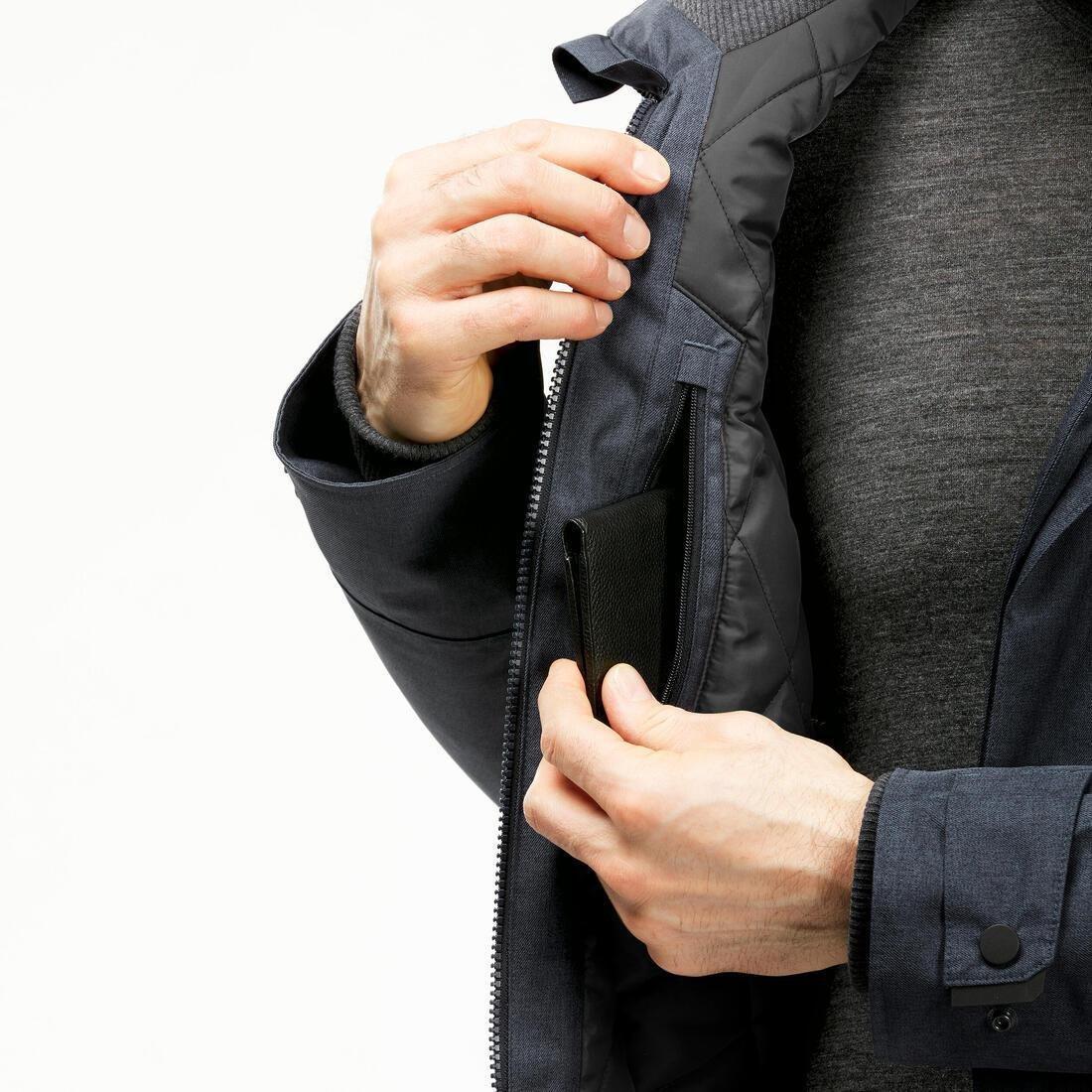 Men Waterproof Winter Hiking Jacket Sh100 X-Warm, Black, No Color, large image number 5