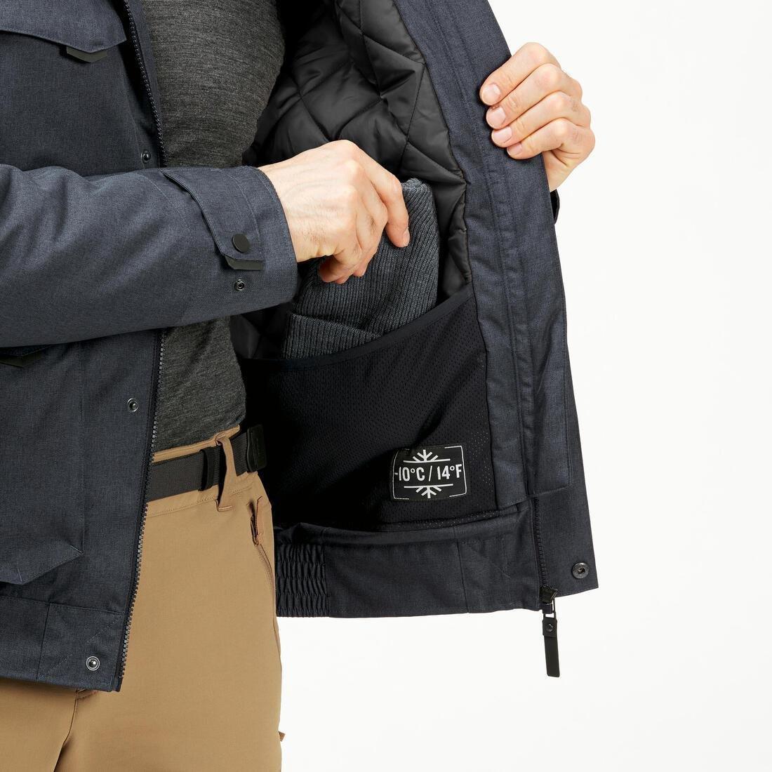 Men Waterproof Winter Hiking Jacket Sh100 X-Warm, Black, No Color, large image number 6