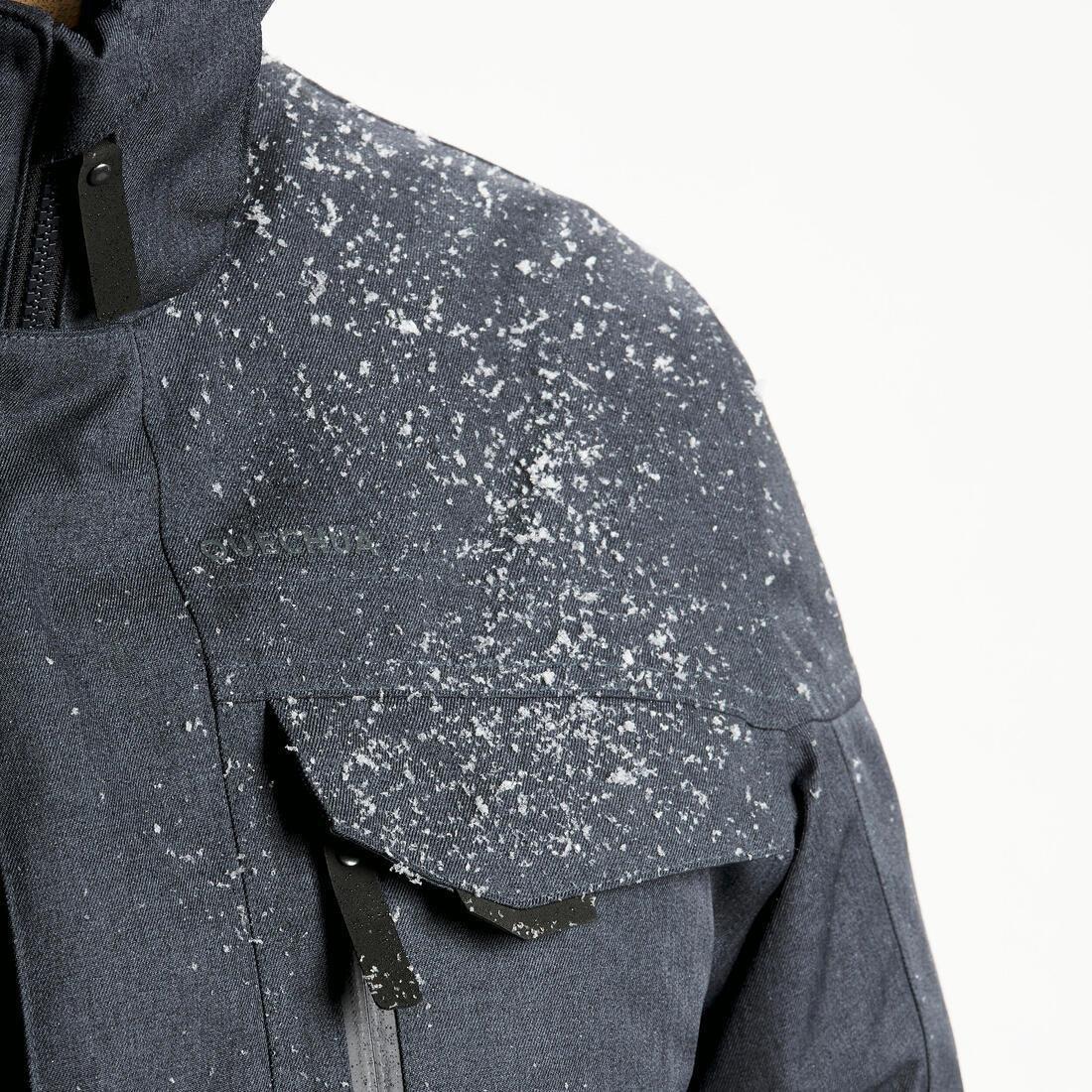 Men Waterproof Winter Hiking Jacket Sh100 X-Warm, Black, No Color, large image number 8