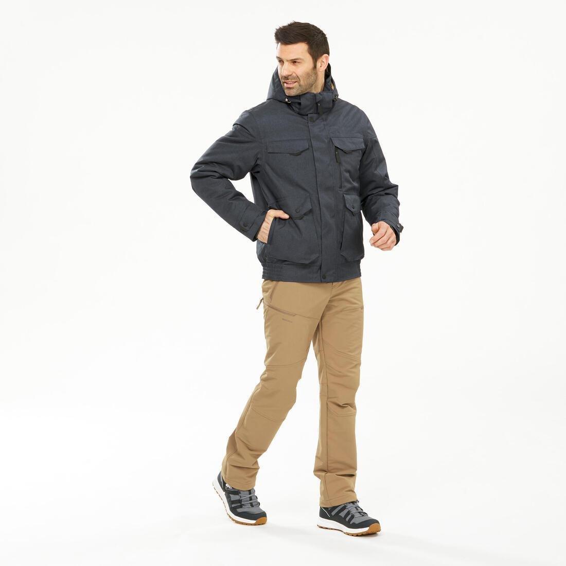 Men Waterproof Winter Hiking Jacket Sh100 X-Warm, Black, No Color, large image number 9