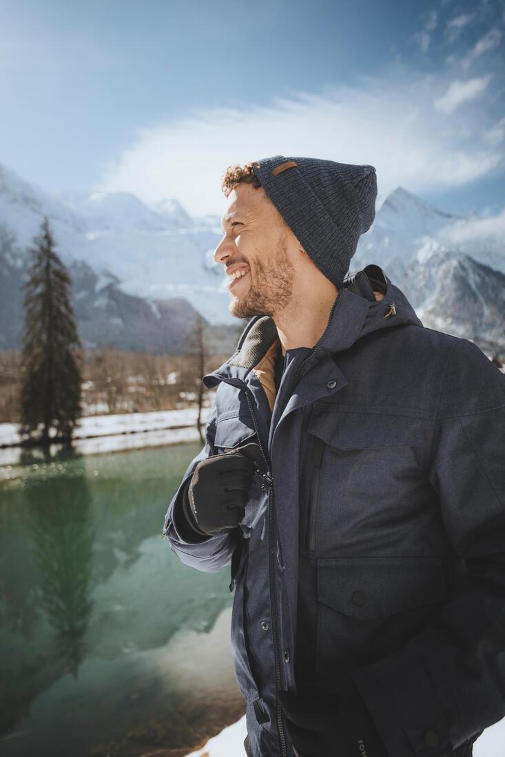 Men Waterproof Winter Hiking Jacket Sh100 X-Warm, Black, No Color, large image number 12