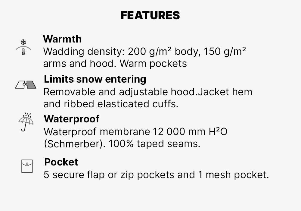 Men Waterproof Winter Hiking Jacket Sh100 X-Warm, Black, No Color, medium