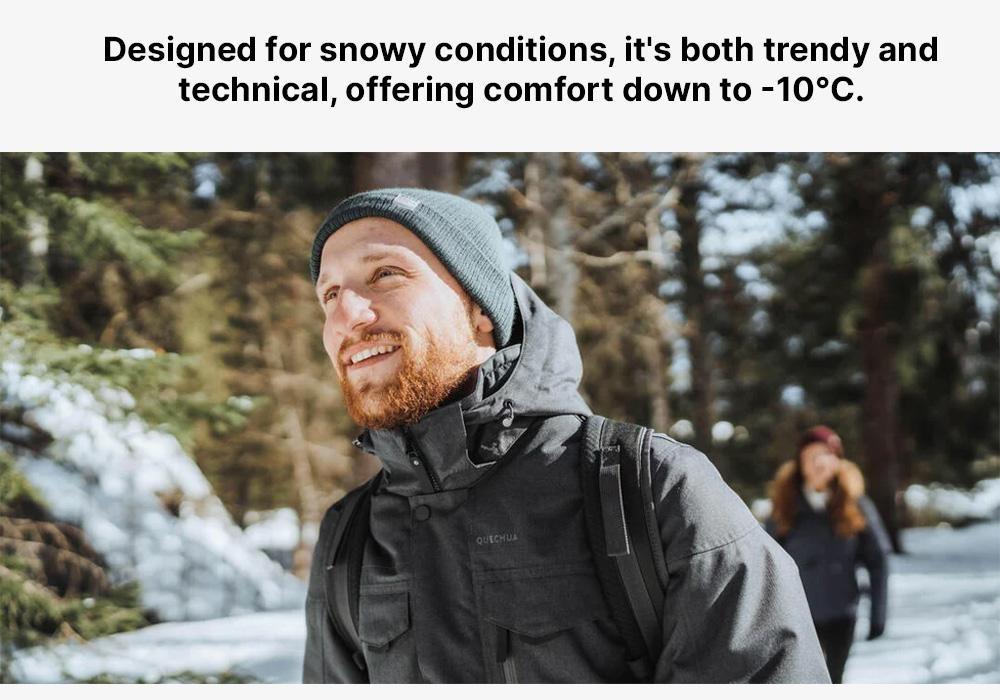 Men Waterproof Winter Hiking Jacket Sh100 X-Warm, Black, No Color, medium