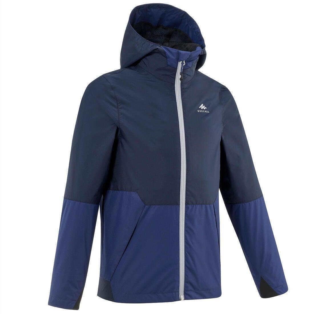 Kids' Waterproof Hiking Jacket - 7-15Y, Navy Blue, , large image number 0