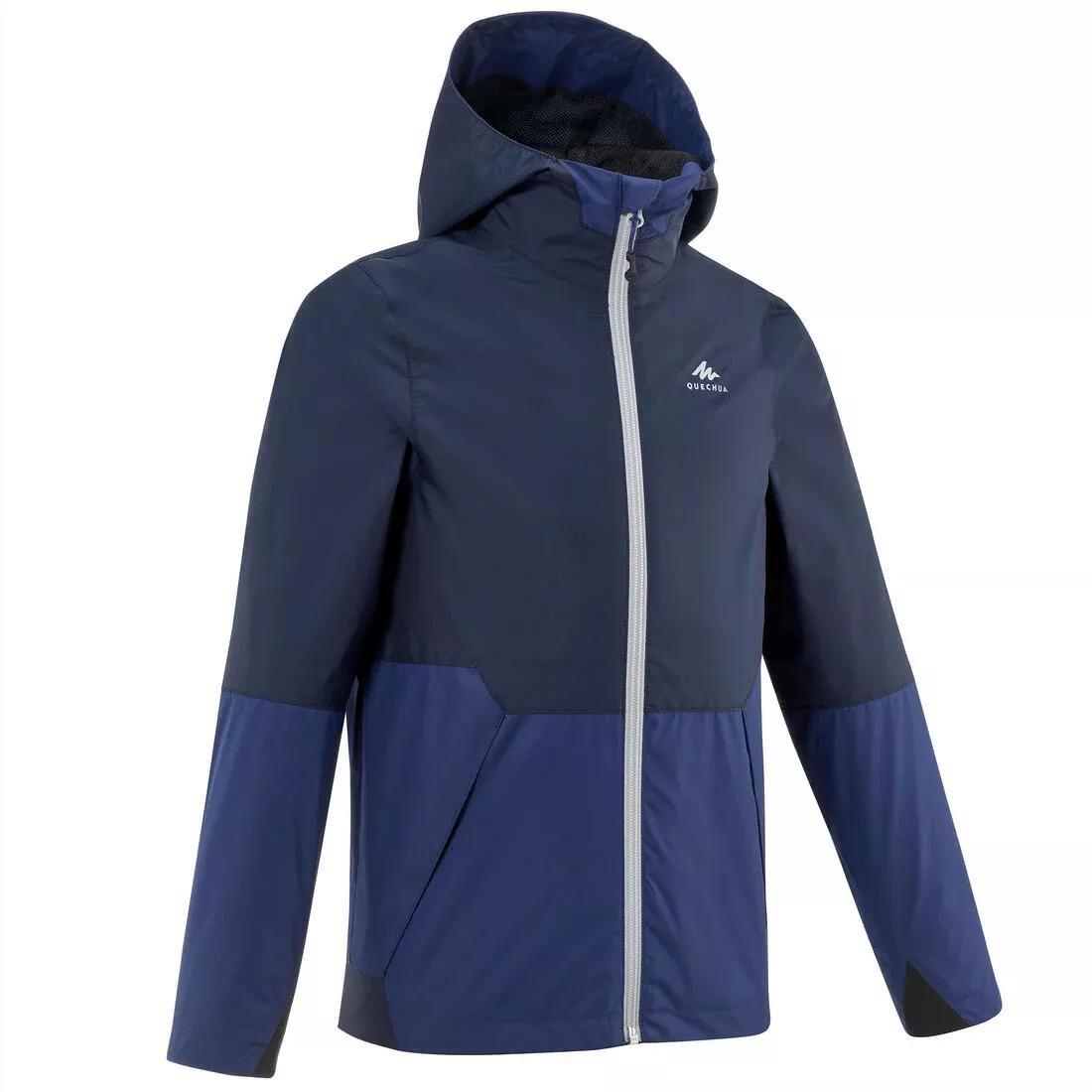 Kids' Waterproof Hiking Jacket - 7-15Y, Navy Blue, , large image number 1