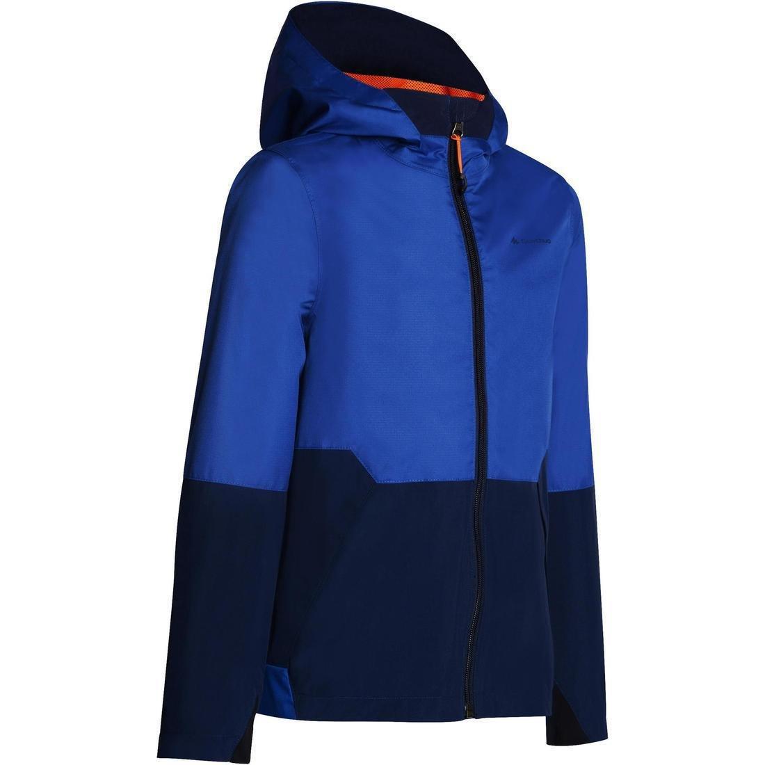 QUECHUA - Kids' Waterproof Hiking Jacket - 7-15Y, Navy Blue