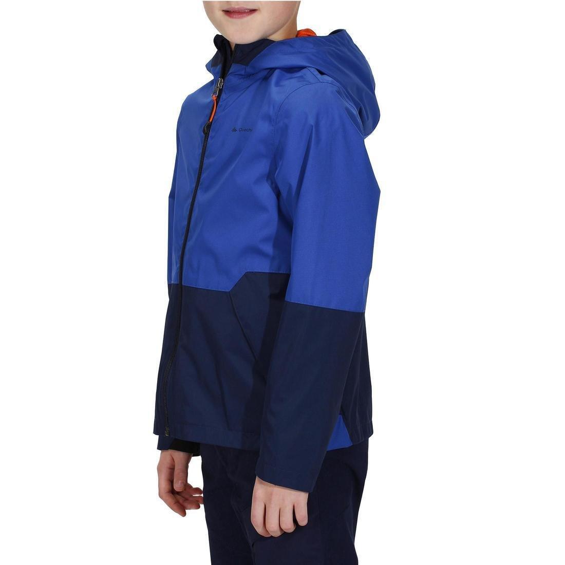 QUECHUA - Kids' Waterproof Hiking Jacket - 7-15Y, Navy Blue