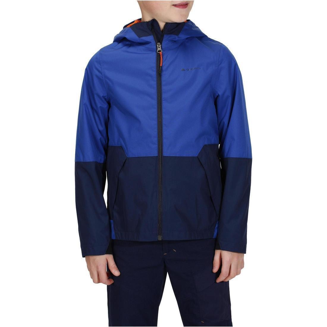 Kids' Waterproof Hiking Jacket - 7-15Y, Navy Blue, No Color, large image number 9