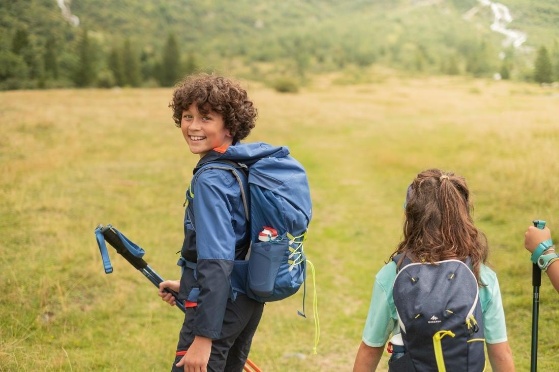 QUECHUA - Kids' Waterproof Hiking Jacket - 7-15Y, Navy Blue