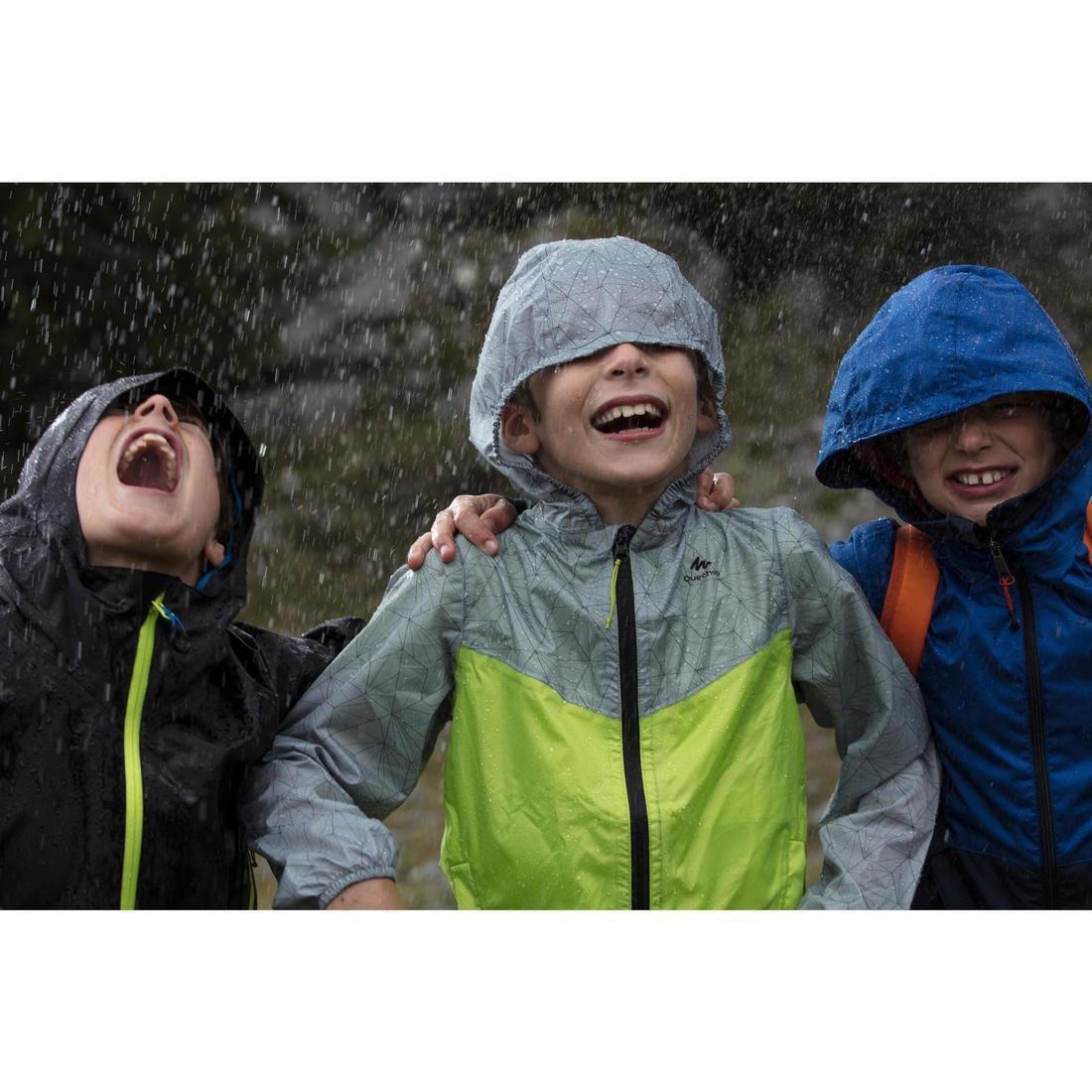 QUECHUA - Kids' Waterproof Hiking Jacket - 7-15Y, Navy Blue