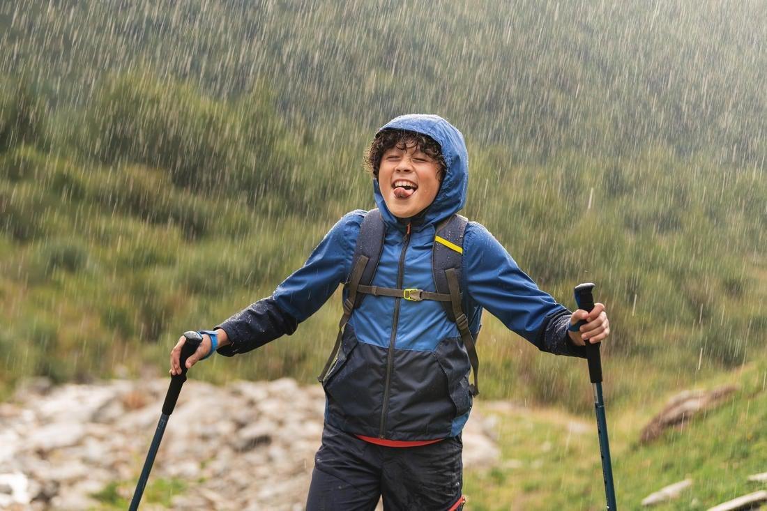 Kids' Waterproof Hiking Jacket - 7-15Y, Navy Blue, , large image number 13