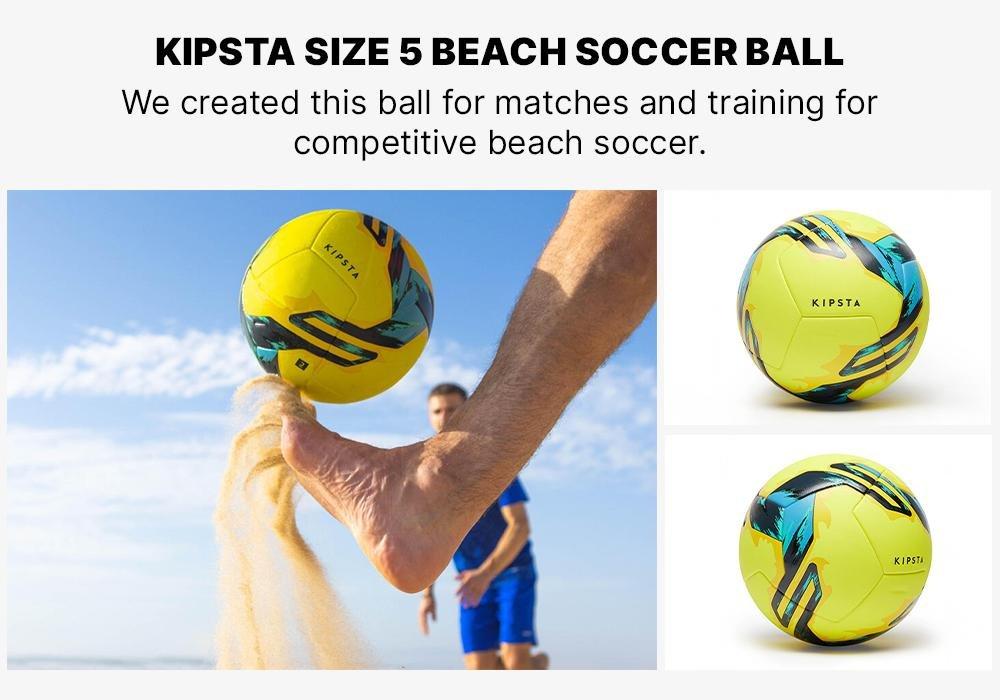 Thermobonded Beach Soccer Ball Size 5, Yellow, No Color, large image number 10