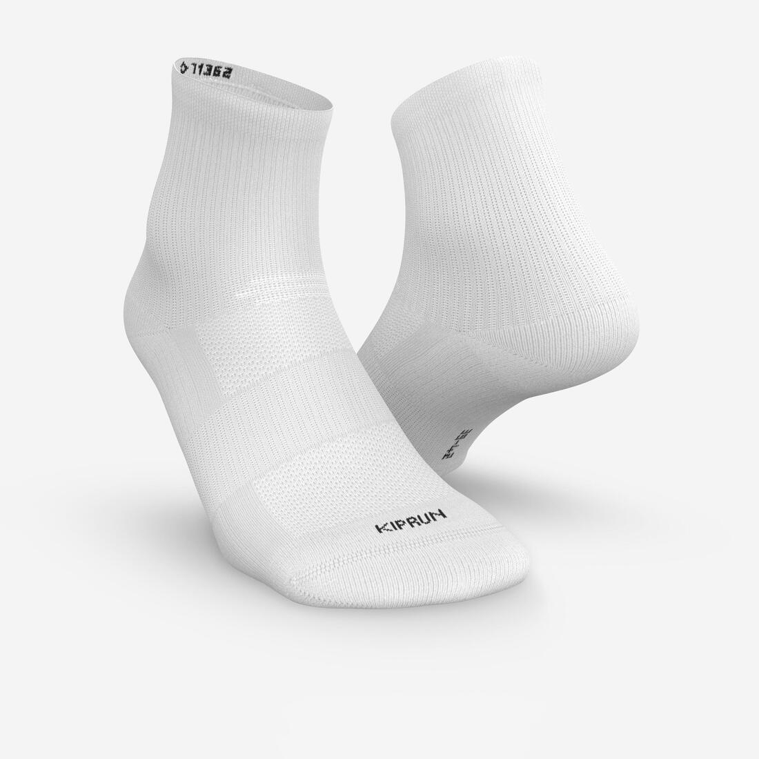 KIPRUN - Rnning Comfortable Mid-Height Socks 2-Pack, White