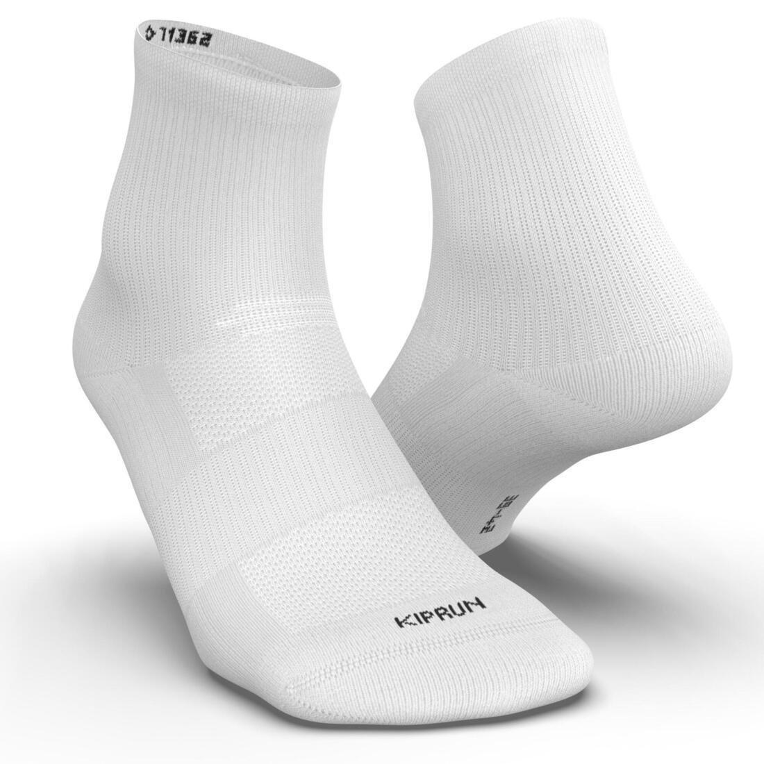 KIPRUN - Rnning Comfortable Mid-Height Socks 2-Pack, White