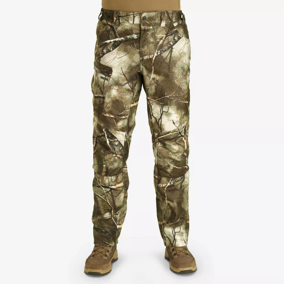 POST HUNTING WARM WATERPROOF TROUSERS 500 TREEMETIC, 5401_000, large image number 2