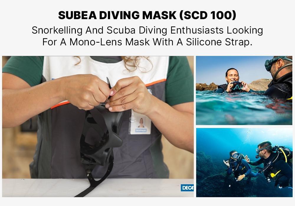 Diving Mask - 100 Scd, Blue, , large image number 18