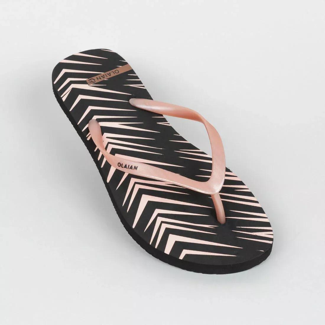 TO100 Women's Flip-Flops, Maupiti Print, Black, , large image number 1