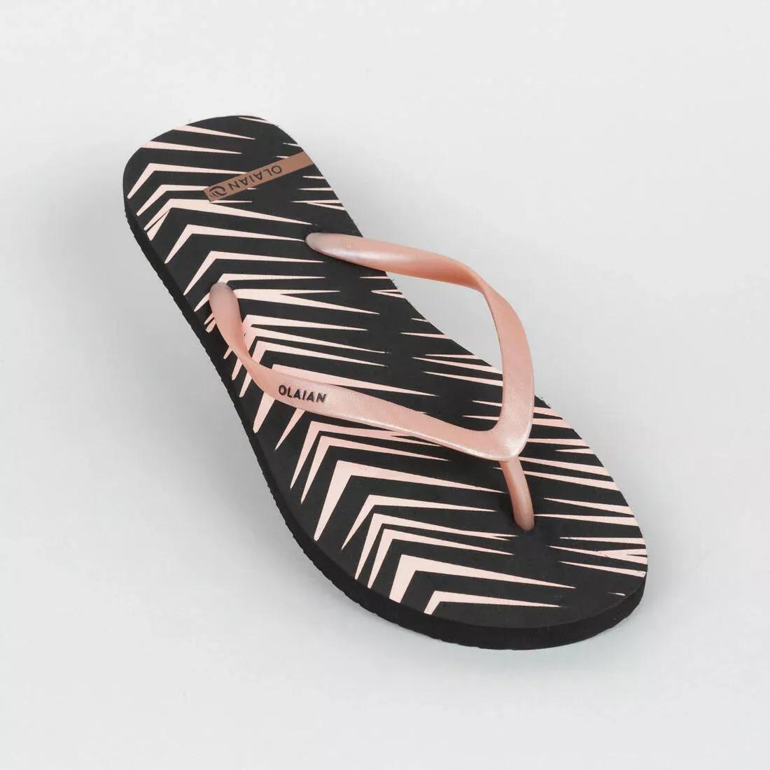 OLAIAN - TO100 Women's Flip-Flops, Maupiti Print, Black