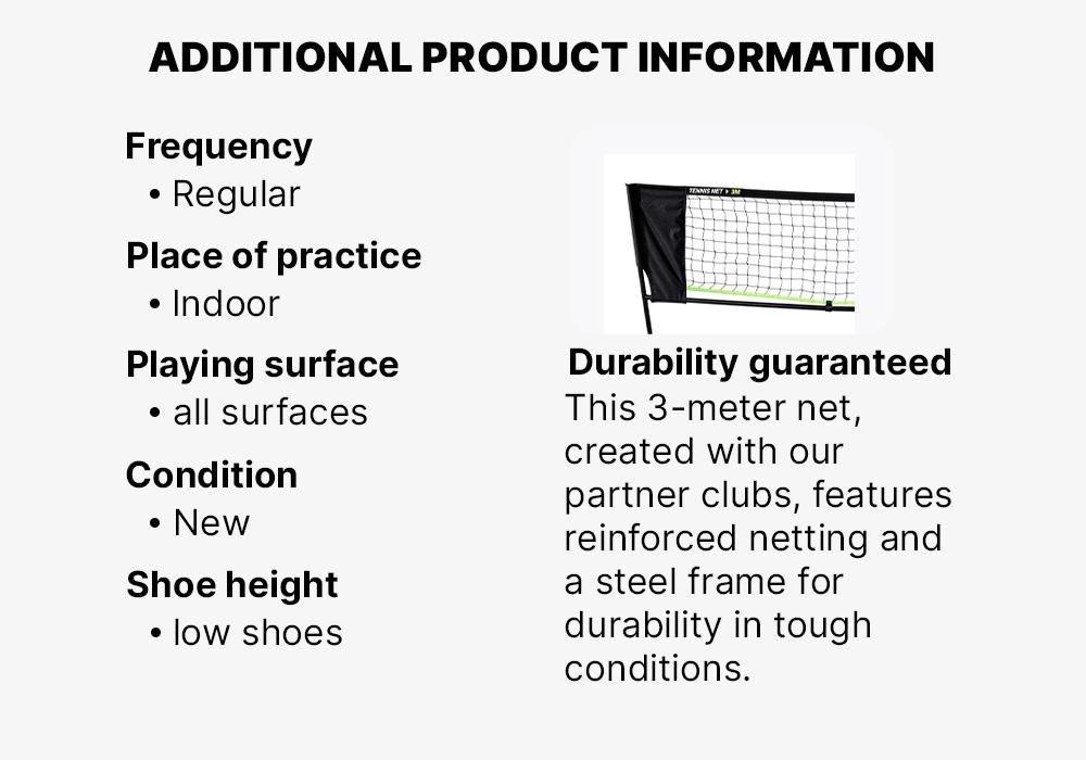 Tennis Net 3 Metres, No Color, medium