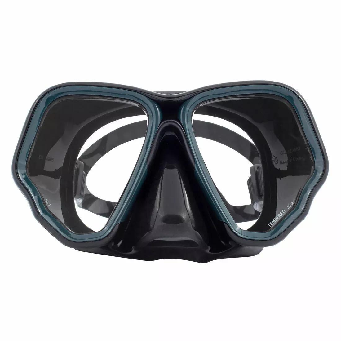 BLACK Scuba mask - 500 Dual BlackGrey, , large image number 5