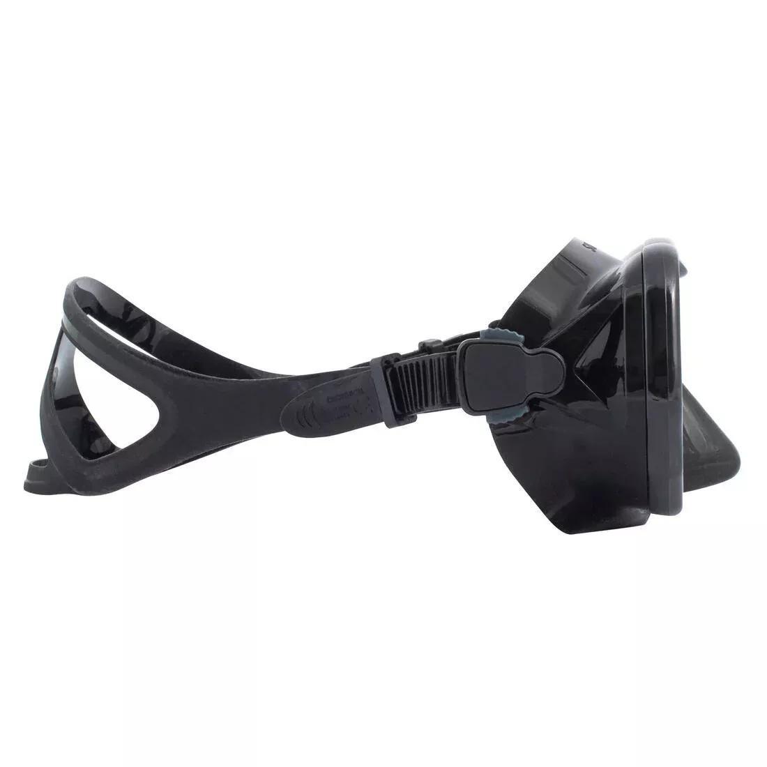 BLACK Scuba mask - 500 Dual BlackGrey, , large image number 6