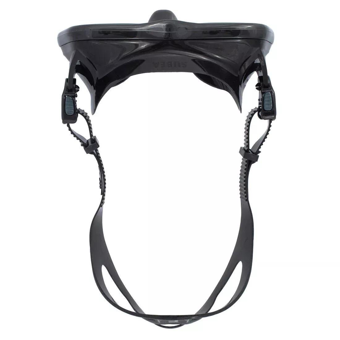BLACK Scuba mask - 500 Dual BlackGrey, , large image number 7