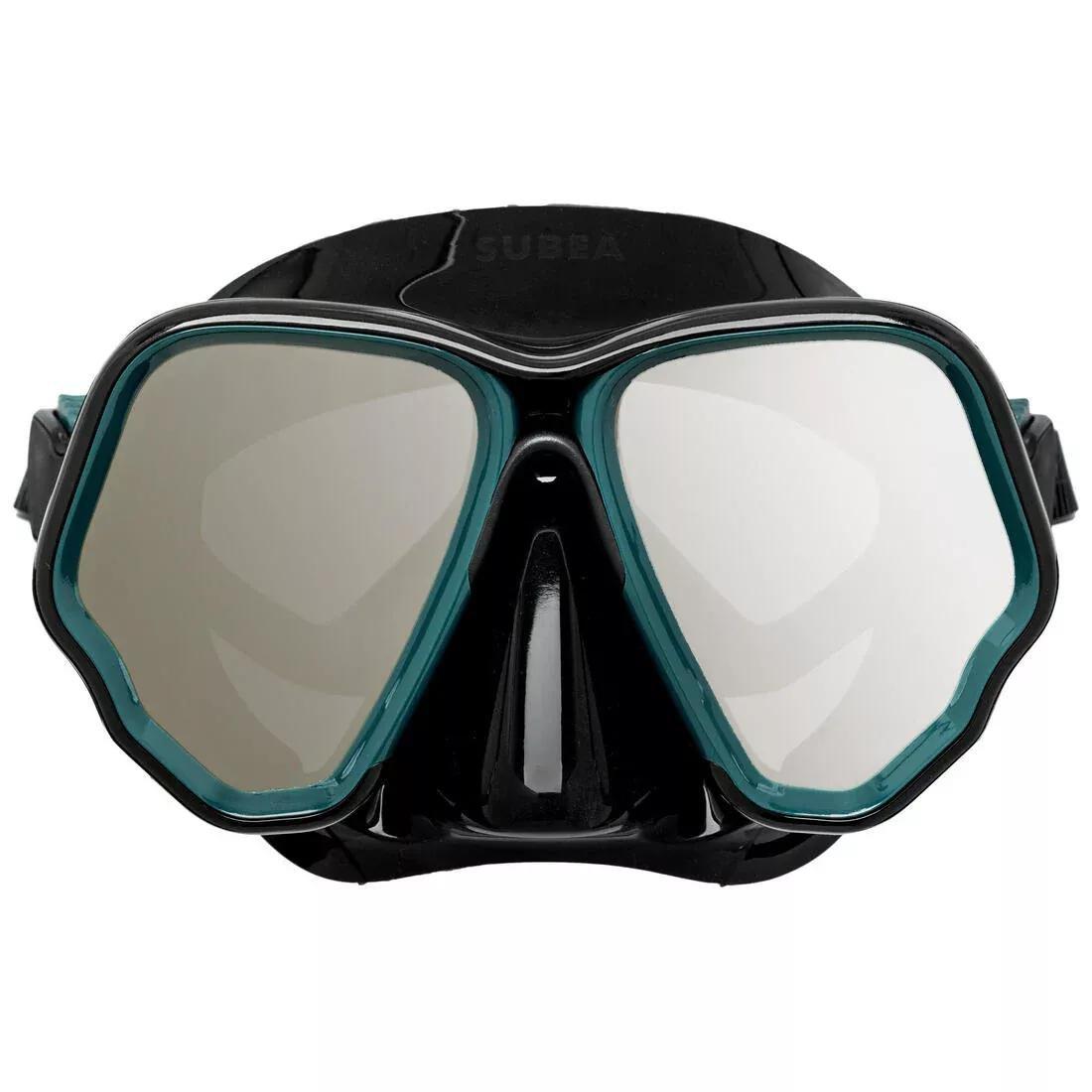 BLACK Scuba mask - 500 Dual BlackGrey, , large image number 9