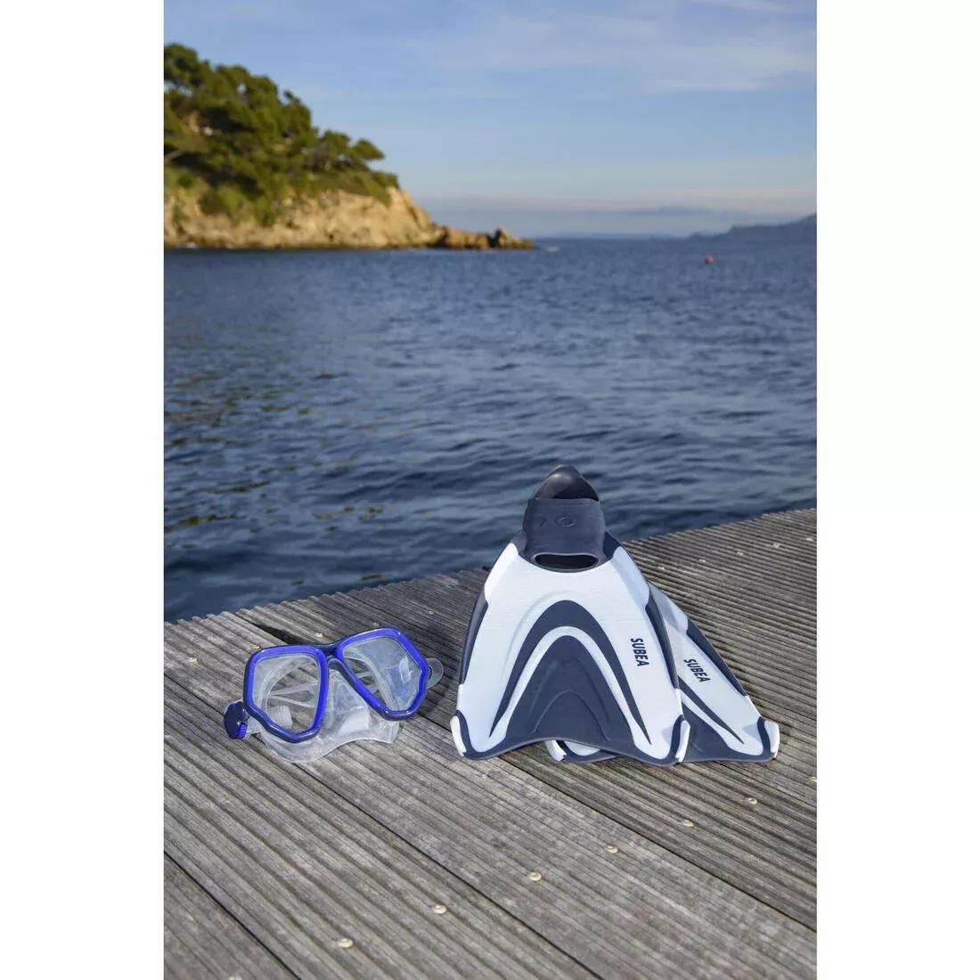 BLUEBERRY BLUE Scuba mask - 500 Dual BlackGrey, No Color, large image number 8