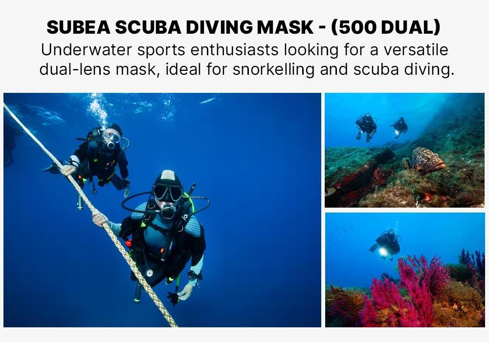 Scuba Mask - 500 Dual, Black, , large image number 18