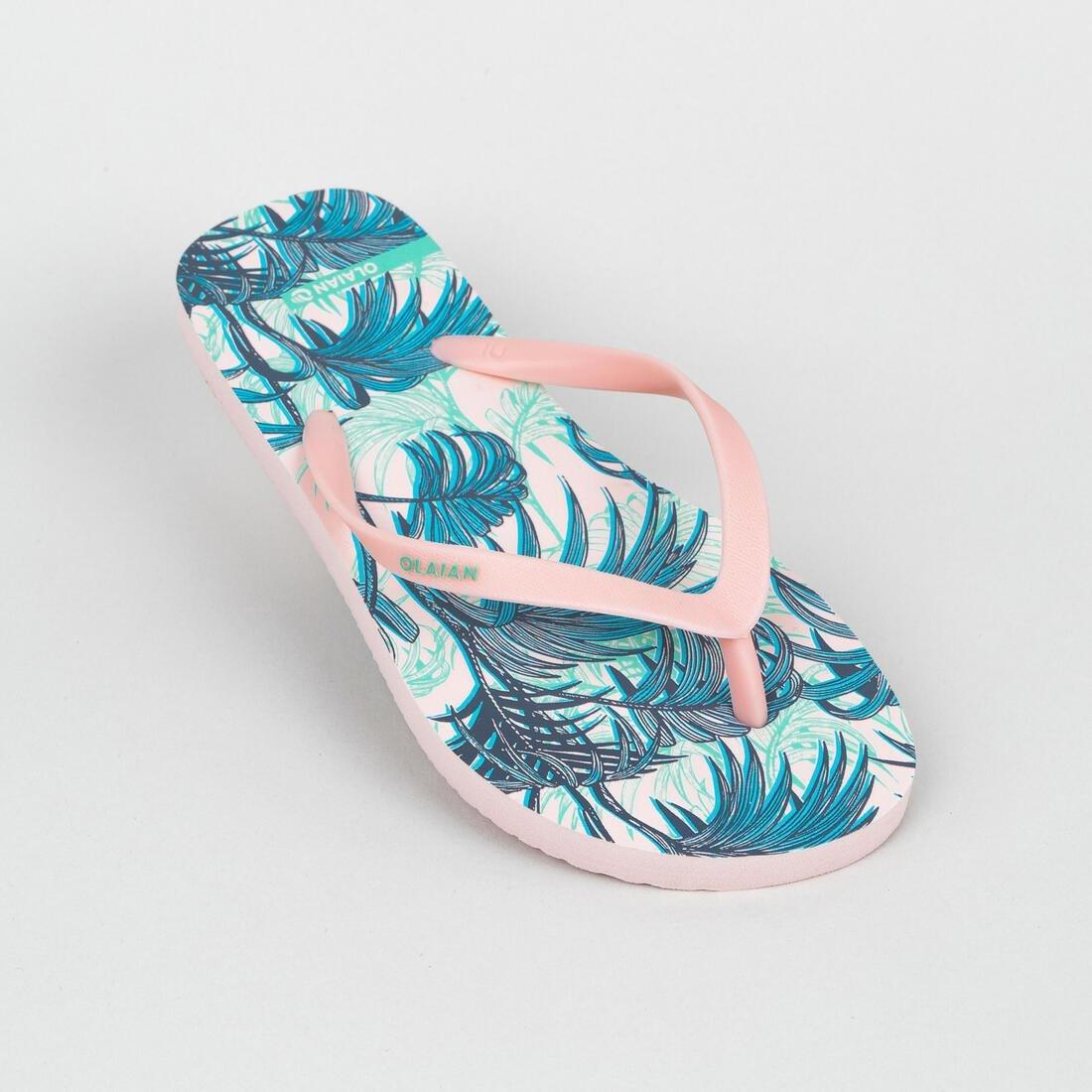 TO100 Print Leo Junior Flip-Flops, Desert Rose, No Color, large image number 1