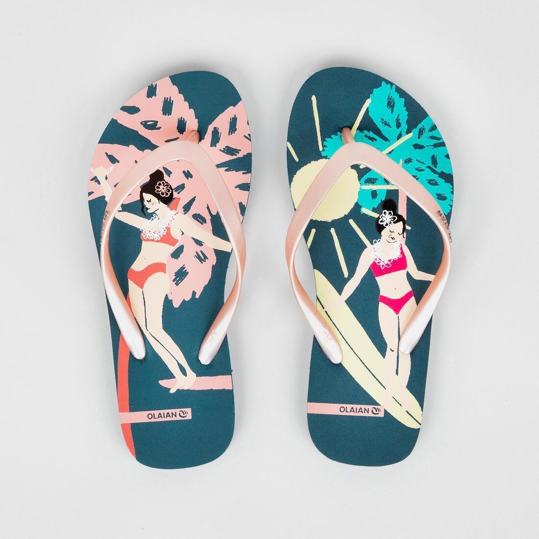 OLAIAN - TO100 Print Leo Junior Flip-Flops, Desert Rose