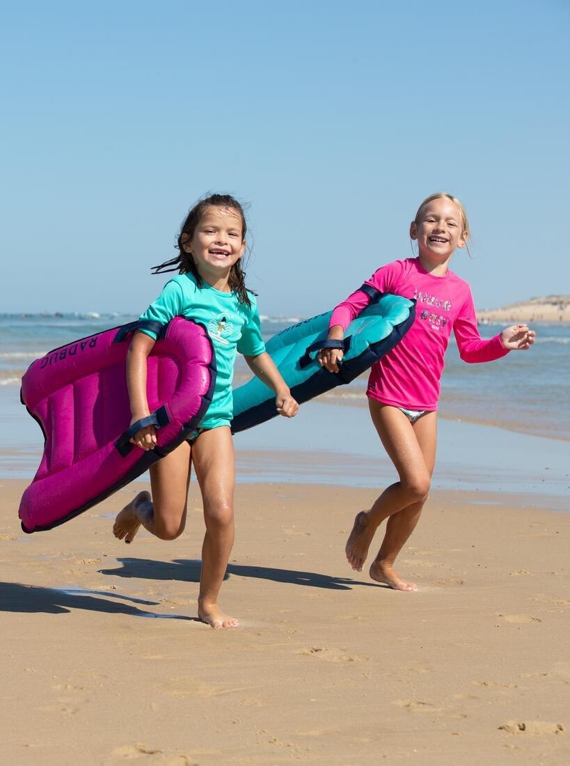 Kids Surfing Anti-V Printed Water T-Shirt, Fluo Lime, No Color, large image number 3