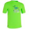 OLAIAN - Kids Surfing Anti-V Printed Water T-Shirt, Fluo Lime