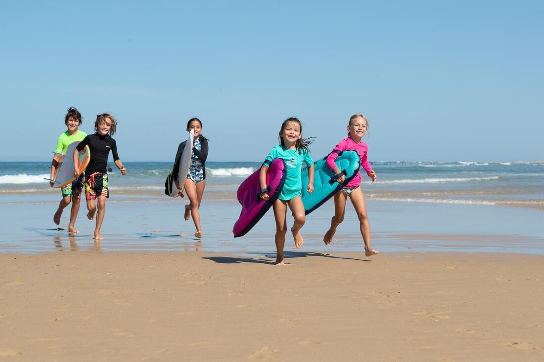 Kids Surfing Anti-V Printed Water T-Shirt, Fluo Lime, No Color, large image number 5