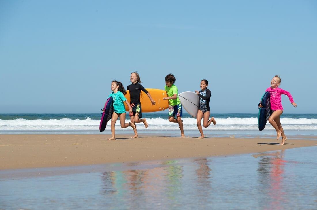 Kids Surfing Anti-V Printed Water T-Shirt, Fluo Lime, No Color, large image number 14